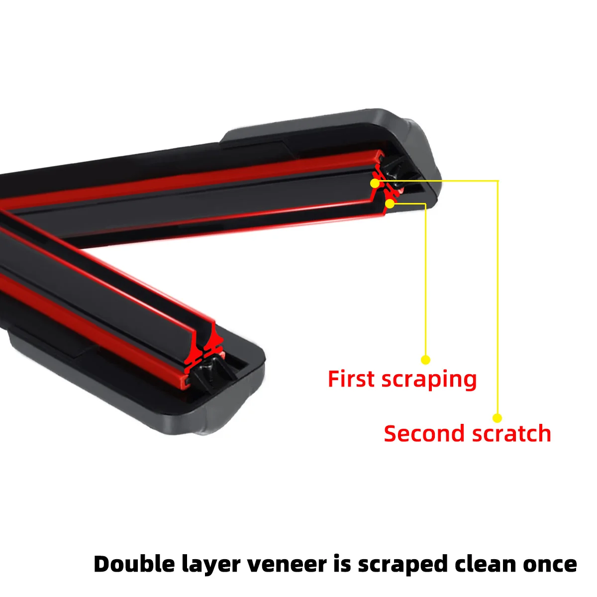 1PC Universal double rubber strip J/U-shaped wiper blade, front wiper glass cleaner wiping blade - Image 3