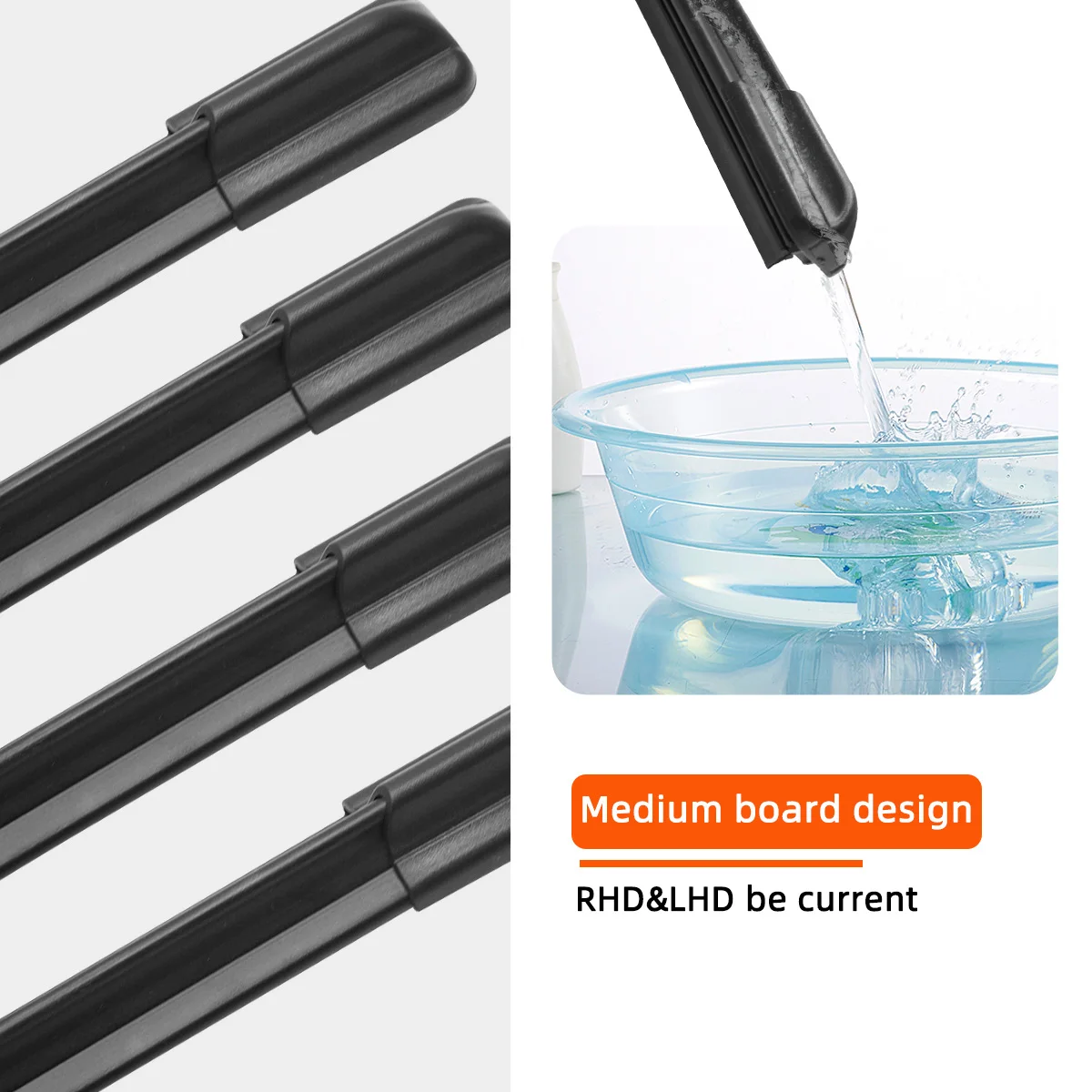 13"-28" Upgrade the universal J/U-shaped hook frameless wiper with high-quality rubber sheet for car windshield wipers - Image 4