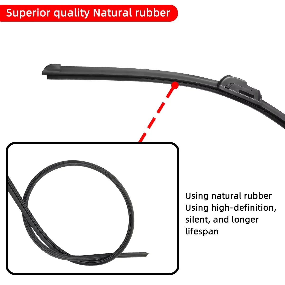 1PC Car Windshield Wiper Blade J/U-Shaped Universal Windshield Wiper Natural Rubber Accessories 14"16"18"19"20"21"22"24"26" - Image 2