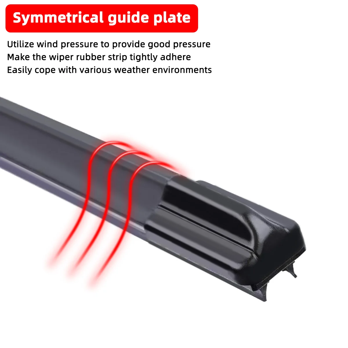 1PC Universal double rubber strip J/U-shaped wiper blade, front wiper glass cleaner wiping blade - Image 5