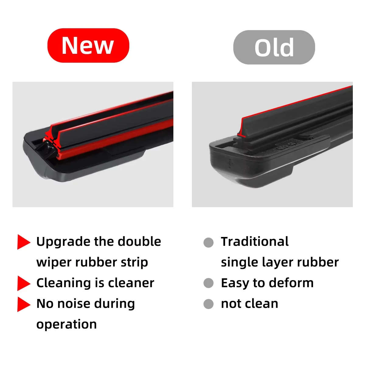 Car Windshield Wiper Blade Waterproof Double Rubber Wiper Blade 13 "14" 16 "18" 19 "20" 21 "22" 24 "26" 28 "J U Hook Wiper - Image 6