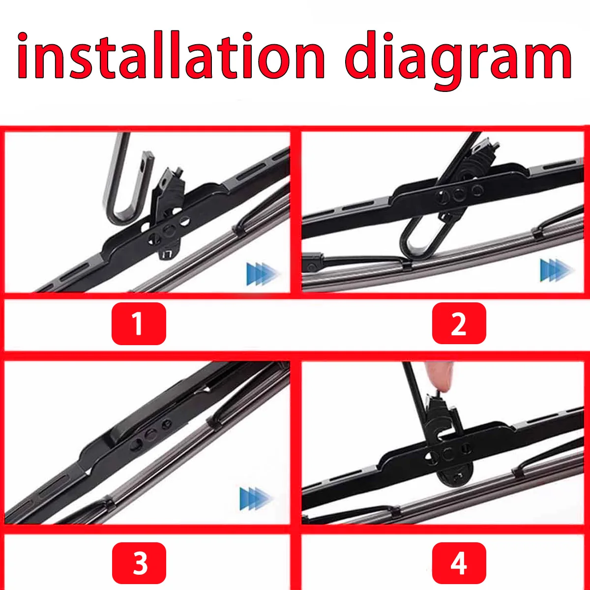 Advanced Silent Rubber Car Wiper Blade U-Shaped Frame Design Universal U/J Hook 14"16"17"18"19"20"21"22"24" Windshield Wiper - Image 5