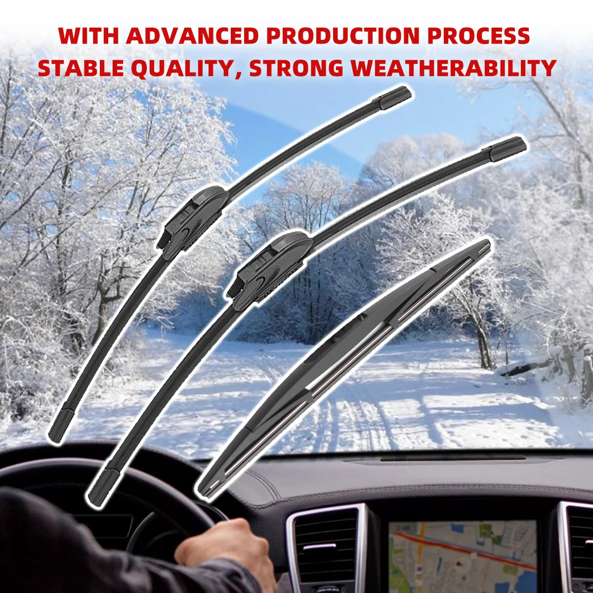 Car Wiper Kit Suitable For BMW X5 F15 2013-2018 Front Windshield Wiper And Rear Window Wiper Blade Brush Accessories 24"+20"+12" - Image 4