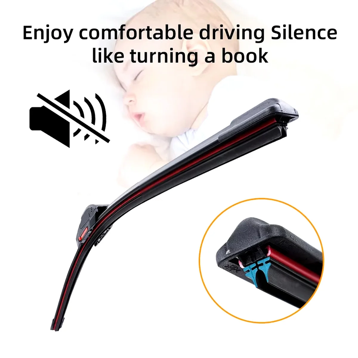 Car Windshield Wiper Blade Waterproof Double Rubber Wiper Blade 13 "14" 16 "18" 19 "20" 21 "22" 24 "26" 28 "J U Hook Wiper - Image 4