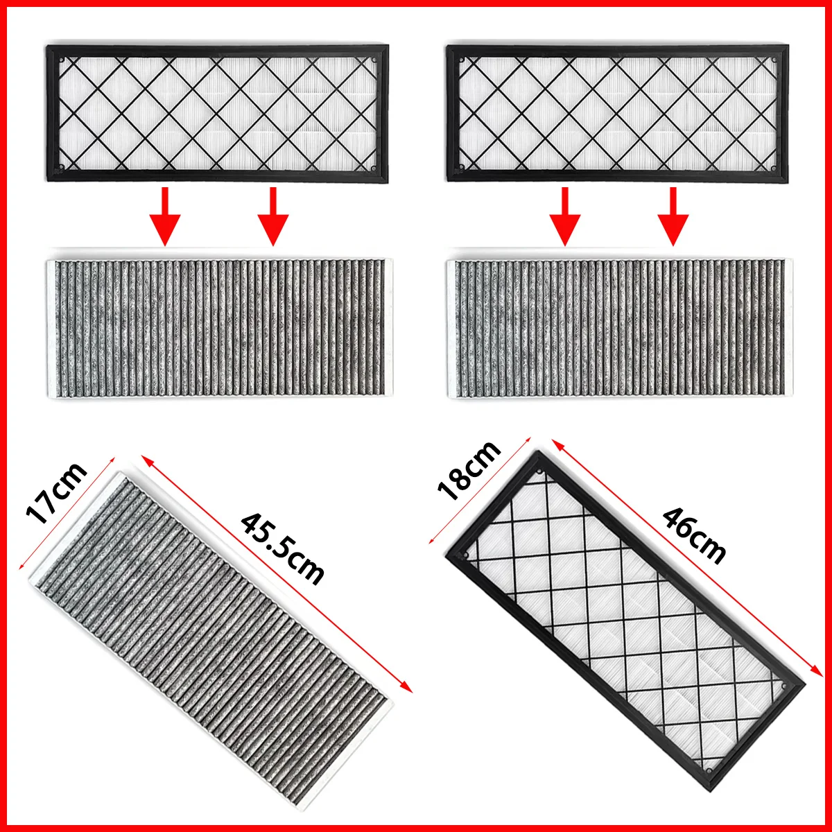 4PCS External Air Conditioning Filter Carbon Cloth Filter Suitable For Tesla Model Y 2020-2024 Activated Carbon Filter Cartridge - Image 6