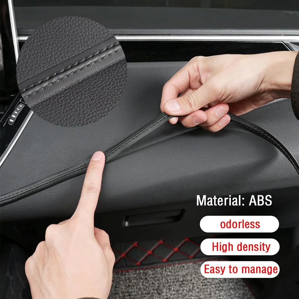 2/8M Car Mouldings Trim PU Leather Braid Decorative Line Strip For Door Dashboard Sticker Car Interior DIY Strips Car Interior - Image 5