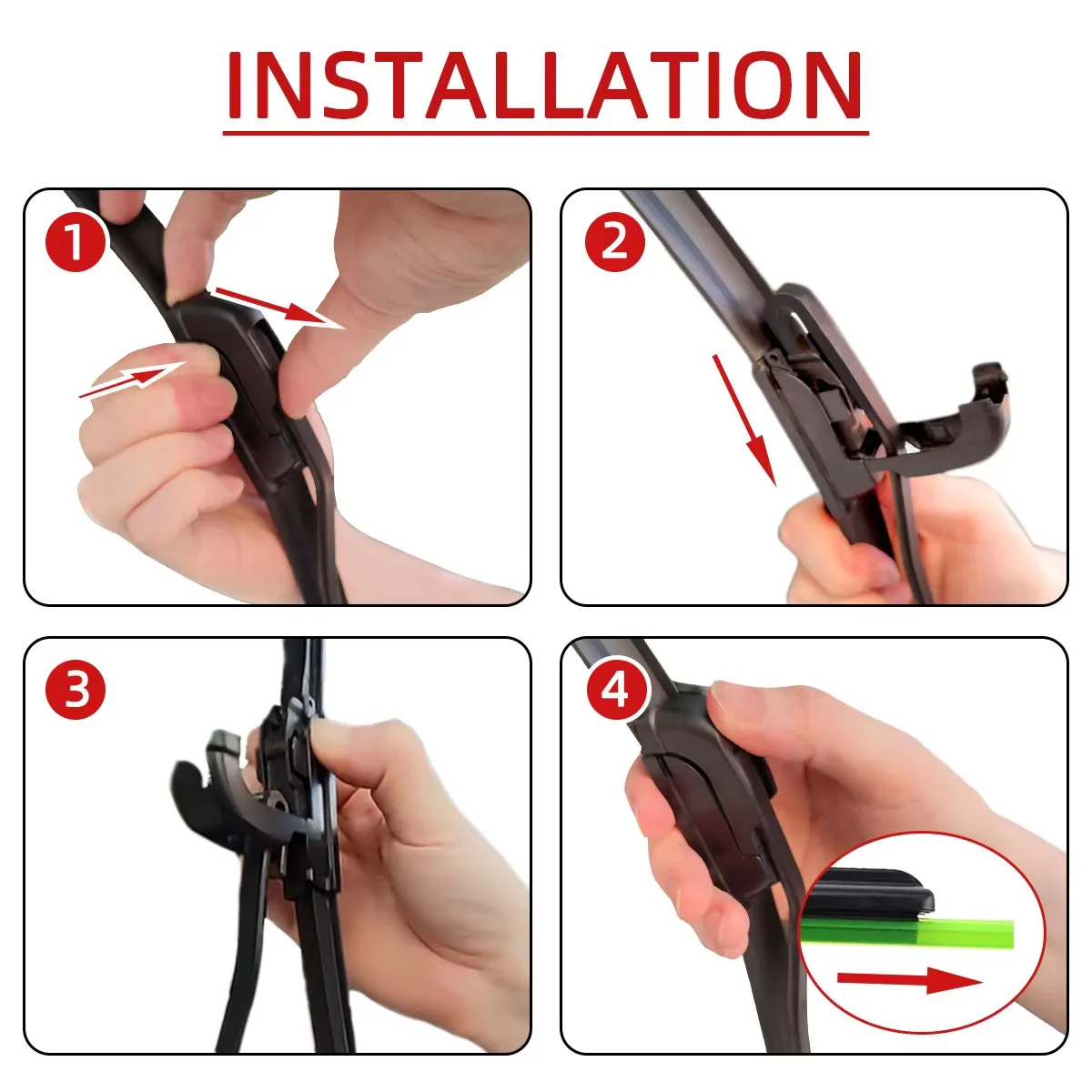1PC Car Windshield Wiper Blade J/U-Shaped Universal Windshield Wiper Natural Rubber Accessories 14"16"18"19"20"21"22"24"26" - Image 6