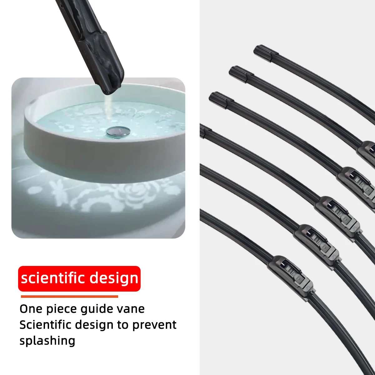 Car Windshield Wiper Blades U-type Universal Soft Rubber Frameless Bracketless Car Wipers 14" 16" 18" 19" 20" 21" 22" 24" 26" - Image 3
