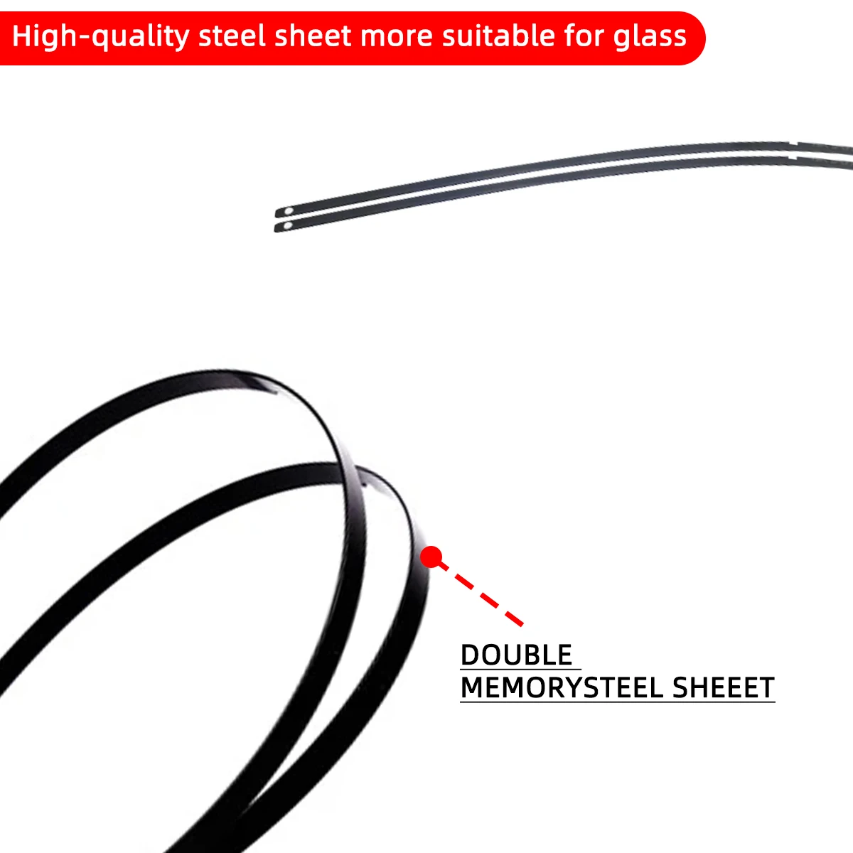 1PC Car Windshield Wiper Blades Hook Universal Soft Rubber Frameless Bracketless Car Wipers 14" 16" 18" 19" 20" 21" 22" 24" 26" - Image 3